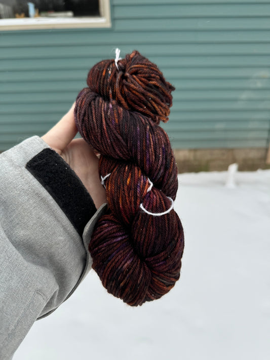 Purple Rain - Hand Dyed Wool Yarn - Worsted