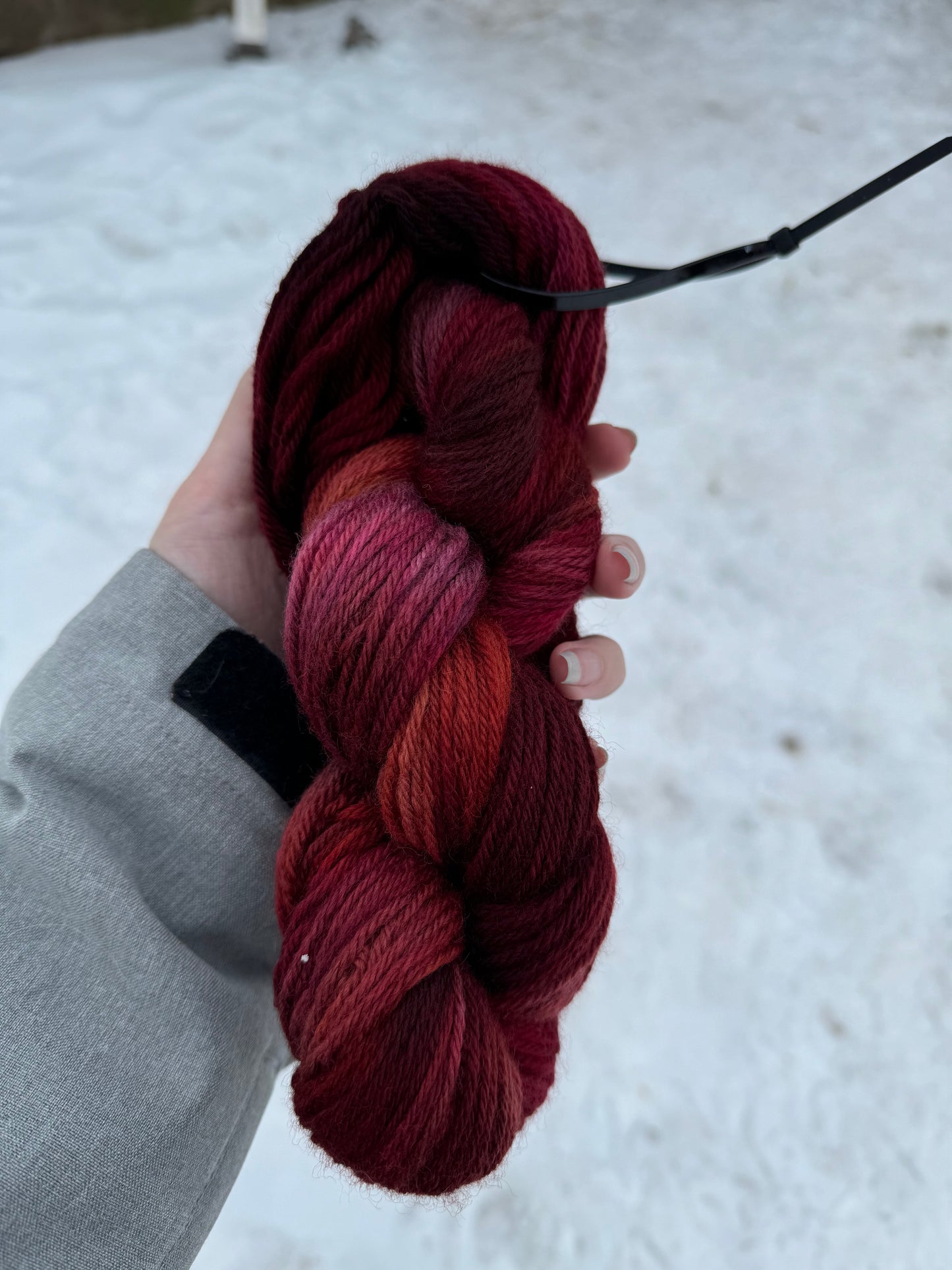 Strawberry Rose - Hand Dyed Wool Yarn - Worsted