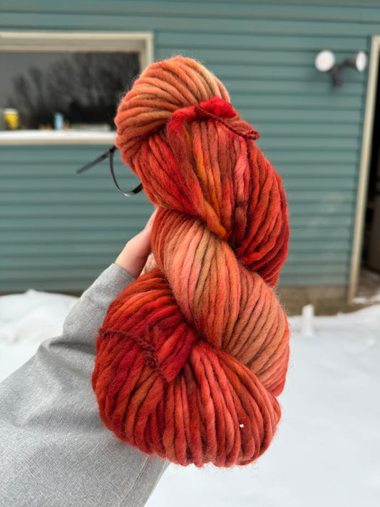 Lobster - Hand Dyed Wool Yarn - Super Bulky